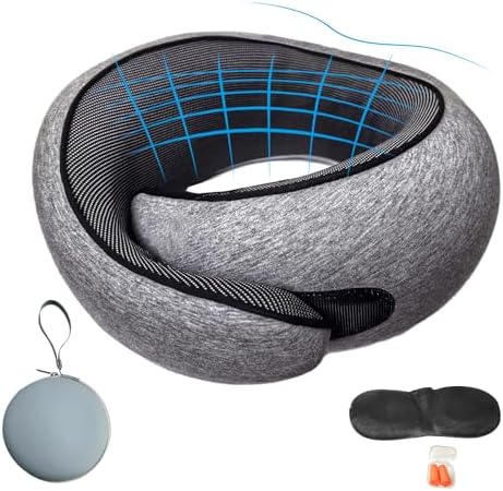 Premium Memory Foam Travel Pillow with 360 Support