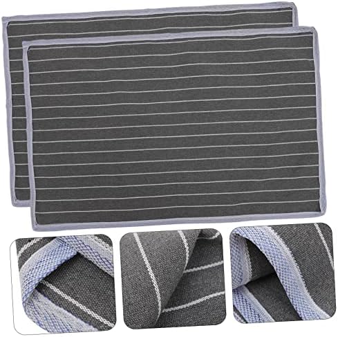 BESTOYARD 2pcs Gray Stripe Pillow Protectors with Zip