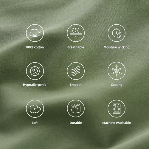 Best Season Cotton Pillow Protectors 2 Pack Olive Green