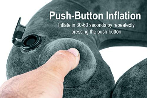AirComfy Inflatable Travel Pillow - Daydreamer Grey