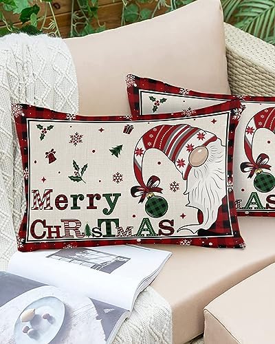 Waterproof Pillow Protectors 2 Pack - Christmas Gnome Design