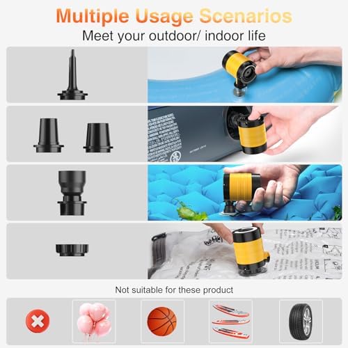 HUGERSTONE Rechargeable Air Pump with LED Light