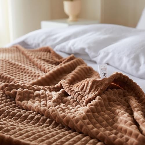 SimpleOpulence Macchiato Brown Throw Blanket 50x70 Inches