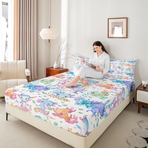Castle Fairy Axolotl Sheet Set Twin Size Deep Pocket