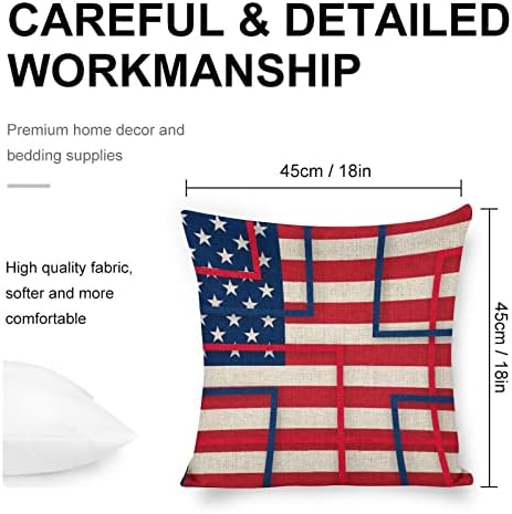 JOJOART USA Flag Throw Pillow Covers Set of 2