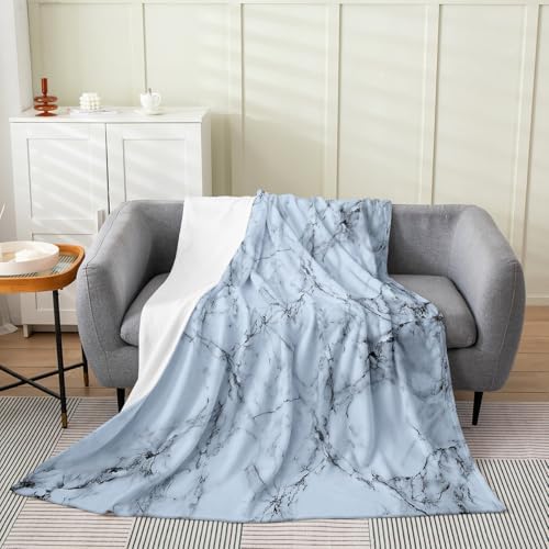 jejeloiu Fuzzy Marble Throw Blanket 40x50 Modern Plush Bedding