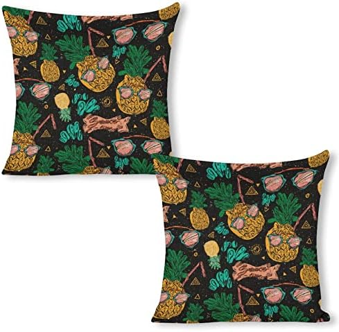JOJOART Cute Pineapple Throw Pillow Covers Set of 2