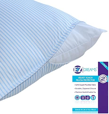 Pegasus Ez Dreams Queen Velvet Striped Pillow Protector 1