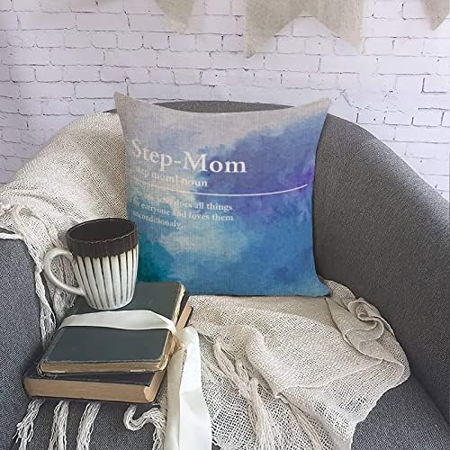Step-Mom Dictionary Pillowcase 12x12in Cotton Linen