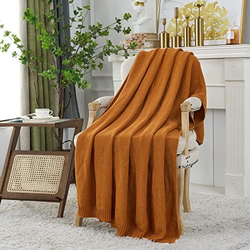 Longhui Bedding Burnt Orange Cotton Throw Blanket