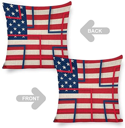 JOJOART USA Flag Throw Pillow Covers Set of 2