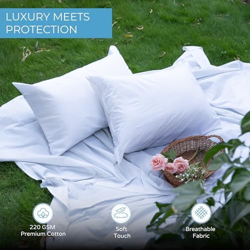 Beings Mothers Touch Waterproof Pillow Covers Set of 2 White 28x20