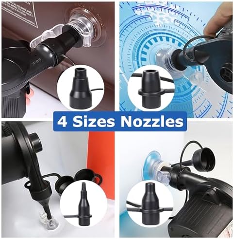 Electric Air Pump with 4 Nozzles for Mattress Pool Toy Raft Boat