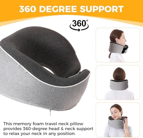 Tri-tra Travel Pillow with Eye Mask and Earplugs Grey 1