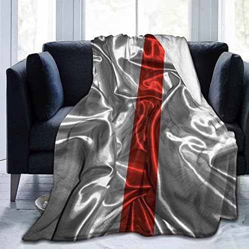 ZKLCRYTR Silk Style Thin Red Line Flag Throw Blanket