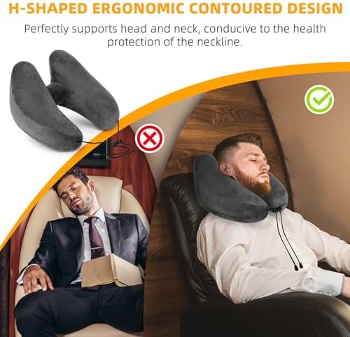 Rewondah Inflatable Travel Pillow for Airplane and Car