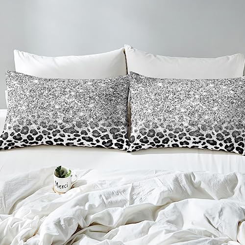 Castle Fairy Leopard Print Sheet Set with Sequins and Pillowcases
