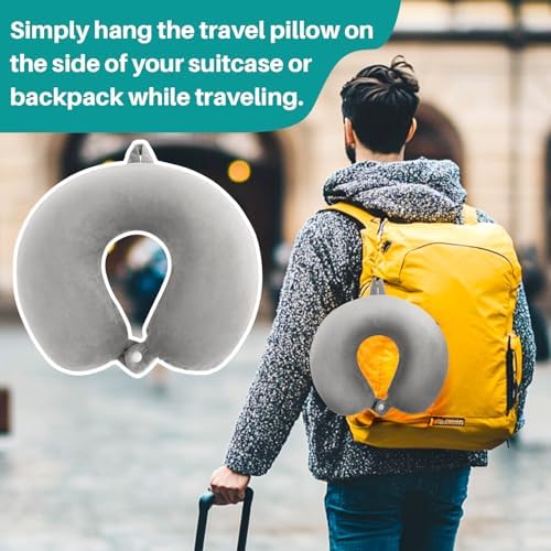 Rainflow Memory Foam Travel Pillow with Washable Cover