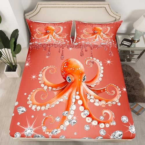 Castle Fairy Octopus Sheet Set Twin Size with Pillowcase