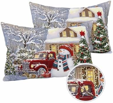 Waterproof Pillow Protectors 2 Pack - Farmhouse Style with Zipper