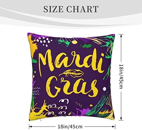 Mardi Gras Throw Pillow Covers 18x18 Inches Double-Sided Design