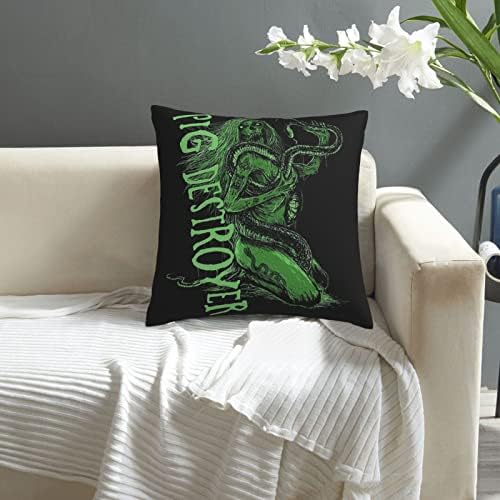 AMIOUDR 18x18 Inch Square Pillowcase with Hidden Zipper for Bed and Sofa