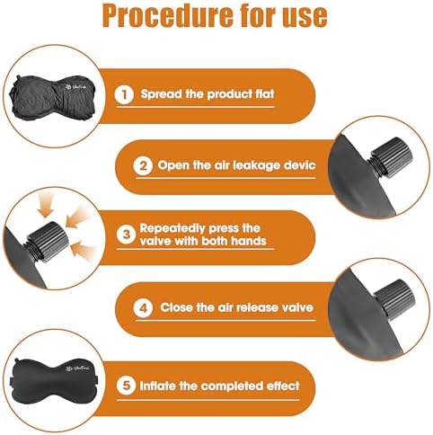 Self-Inflating Travel Lumbar Pillow for Car