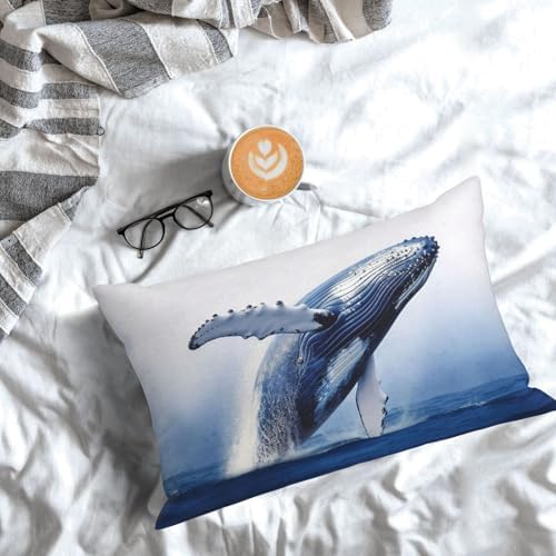 Blue Ocean Whale Pillow Cases Set of 2 Microfiber