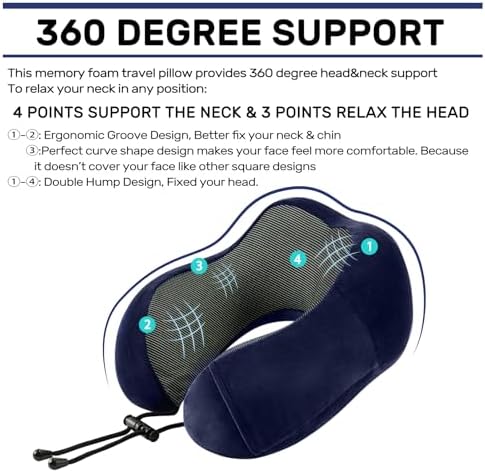 urnexttour 2 Pack Travel Pillow for Airplane Car Train and Home Use