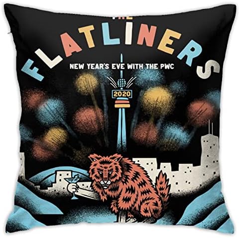 AMIOUDR Throw Pillow Covers 18x18 Flatliners Band Pillow Case