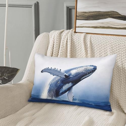 Blue Ocean Whale Pillow Cases Set of 2 Microfiber