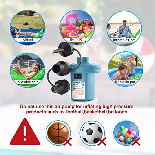 Bestrip Electric Air Pump with 3 Nozzles for Mattress Couch Pool