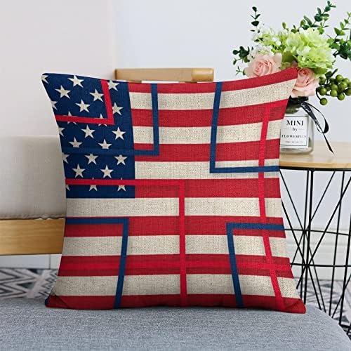 JOJOART USA Flag Throw Pillow Covers Set of 2