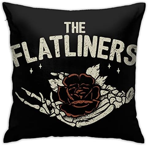 AMIOUDR Throw Pillow Covers Rock Flatliners 18x18 Inch Square Pillowcase with Hidden Zipper