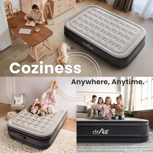 Dr Air Queen Air Mattress with Built-in Pump and Carry Bag