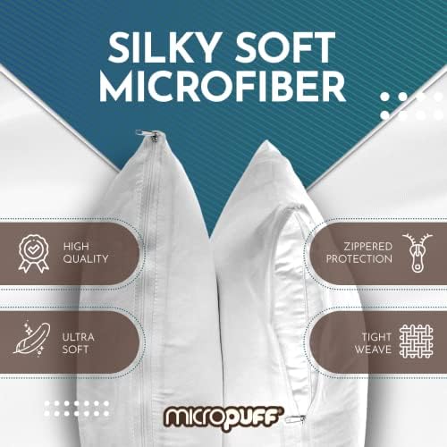 Micropuft Pillow Protectors with Zipper - 4 Pack 20x26 1