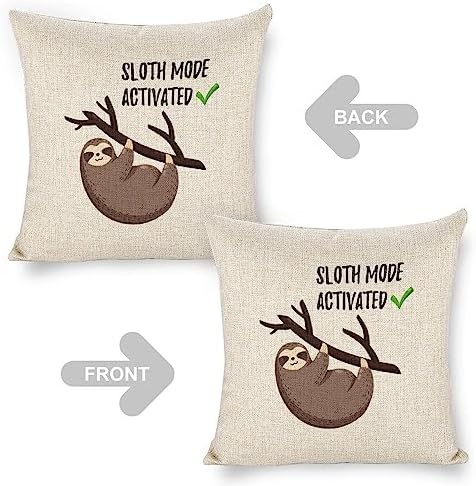 JOJOART Cute Sloth Throw Pillow Covers Set of 2