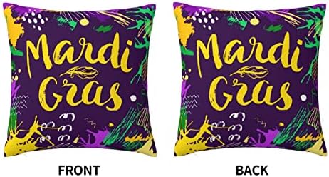 Mardi Gras Throw Pillow Covers 18x18 Inches Double-Sided Design