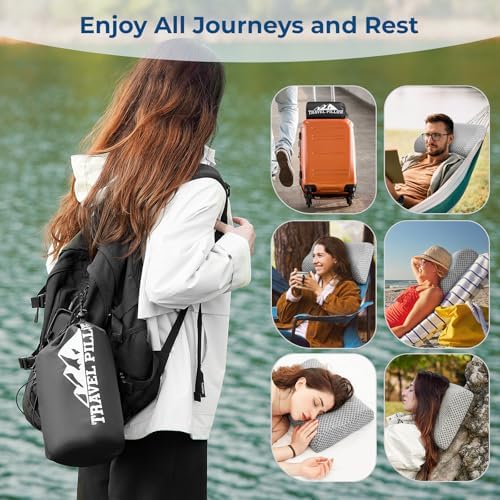 PEUJEW Travel Pillow for Neck Pain Relief and Comfort