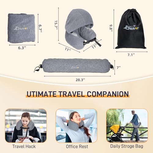 EZ4UVOY Stuffable Hood Pillow for Travel