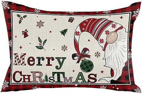 Waterproof Pillow Protectors 2 Pack - Christmas Gnome Design