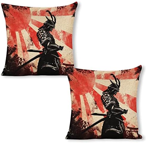 JOJOART Samurai Katana Throw Pillow Covers Set of 2 1