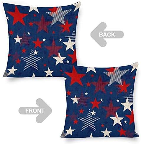 JOJOART USA Flag Linen Throw Pillow Covers Set of 2