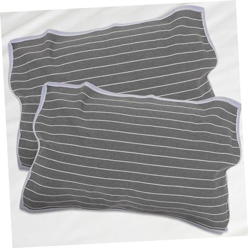 HOLIDYOYO 2pcs Breathable Anti-Skid Pillow Towel Cover Gray Striped