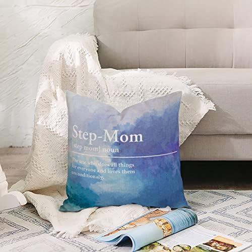 Step-Mom Dictionary Pillowcase 12x12in Cotton Linen