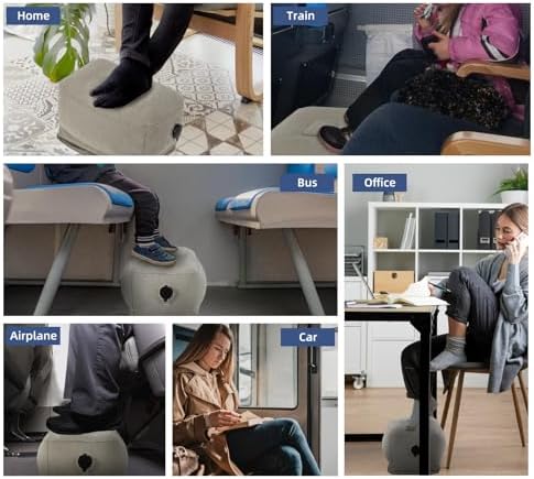 PNEUICALLY Inflatable Foot Rest Pillow for Travel