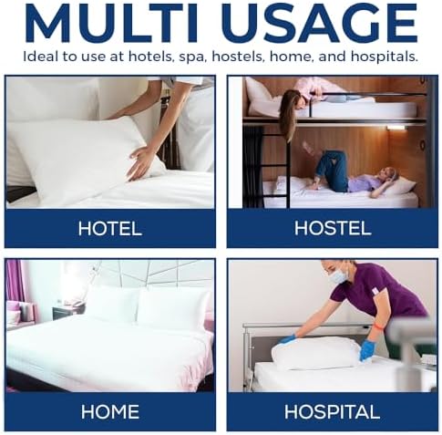 Linteum White Queen Pillow Protectors 2 Pack Zippered 20x30 Inches
