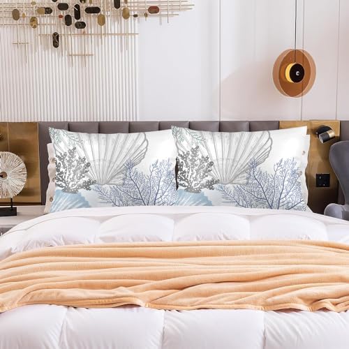 Coral Pattern Pillow Case 20x26 Inch Coastal Design