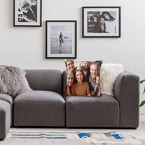 Custom Velvet Pillow Covers with Photo or Text 16x16 Inch Square
