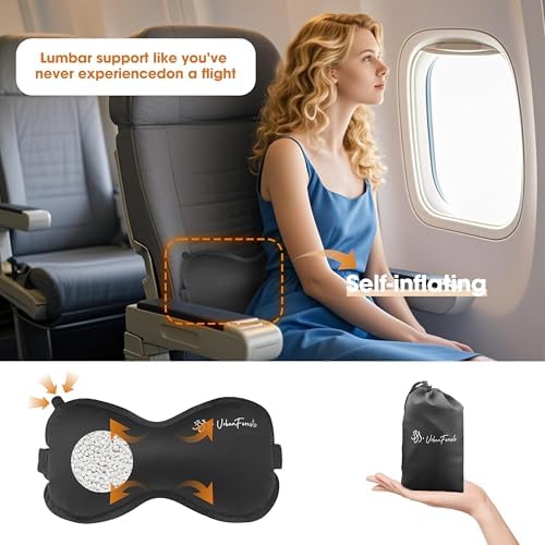 Self-Inflating Travel Lumbar Pillow for Car